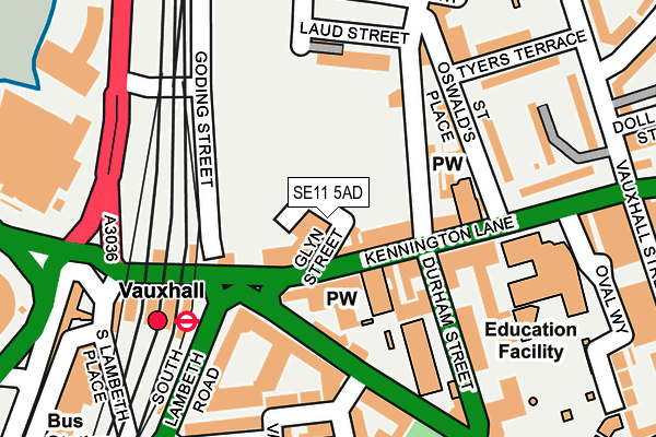SE11 5AD map - OS OpenMap – Local (Ordnance Survey) SE11 5AD map - OS OpenMap – Local (Ordnance Survey)