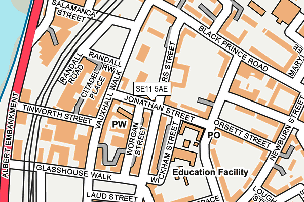 SE11 5AE map - OS OpenMap – Local (Ordnance Survey) SE11 5AE map - OS OpenMap – Local (Ordnance Survey)