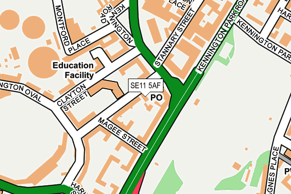 SE11 5AF map - OS OpenMap – Local (Ordnance Survey) SE11 5AF map - OS OpenMap – Local (Ordnance Survey)