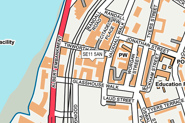 SE11 5AN map - OS OpenMap – Local (Ordnance Survey) SE11 5AN map - OS OpenMap – Local (Ordnance Survey)