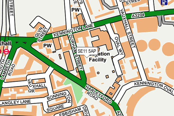 SE11 5AP map - OS OpenMap – Local (Ordnance Survey) SE11 5AP map - OS OpenMap – Local (Ordnance Survey)