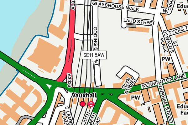 SE11 5AW map - OS OpenMap – Local (Ordnance Survey) SE11 5AW map - OS OpenMap – Local (Ordnance Survey)