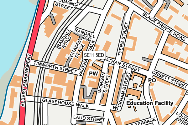 SE11 5ED map - OS OpenMap – Local (Ordnance Survey) SE11 5ED map - OS OpenMap – Local (Ordnance Survey)