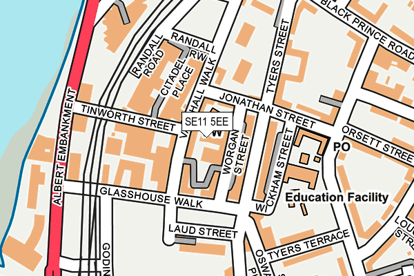 SE11 5EE map - OS OpenMap – Local (Ordnance Survey) SE11 5EE map - OS OpenMap – Local (Ordnance Survey)