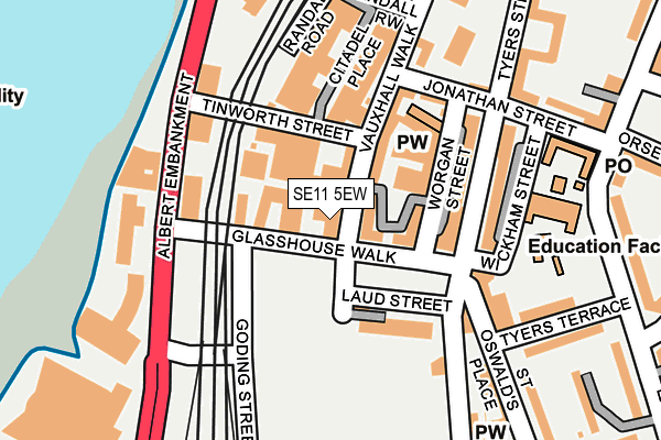 SE11 5EW map - OS OpenMap – Local (Ordnance Survey) SE11 5EW map - OS OpenMap – Local (Ordnance Survey)