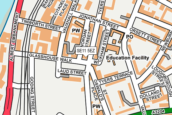 SE11 5EZ map - OS OpenMap – Local (Ordnance Survey) SE11 5EZ map - OS OpenMap – Local (Ordnance Survey)
