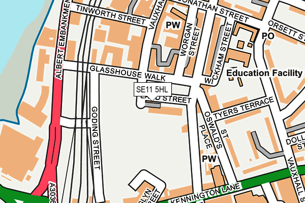 SE11 5HL map - OS OpenMap – Local (Ordnance Survey) SE11 5HL map - OS OpenMap – Local (Ordnance Survey)