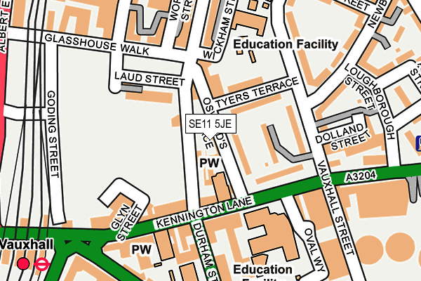 SE11 5JE map - OS OpenMap – Local (Ordnance Survey) SE11 5JE map - OS OpenMap – Local (Ordnance Survey)