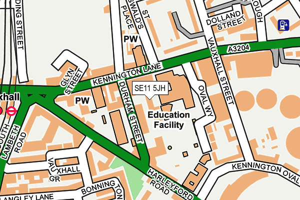 SE11 5JH map - OS OpenMap – Local (Ordnance Survey) SE11 5JH map - OS OpenMap – Local (Ordnance Survey)