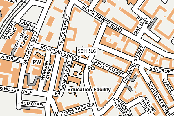 SE11 5LG map - OS OpenMap – Local (Ordnance Survey) SE11 5LG map - OS OpenMap – Local (Ordnance Survey)