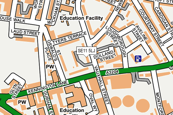 SE11 5LJ map - OS OpenMap – Local (Ordnance Survey)