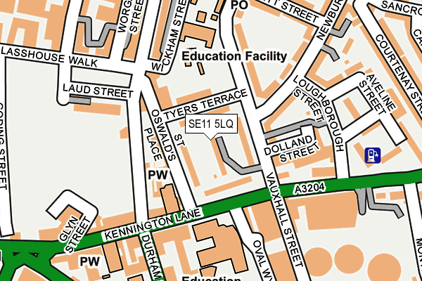 SE11 5LQ map - OS OpenMap – Local (Ordnance Survey)