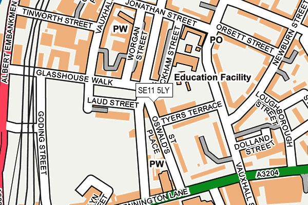 SE11 5LY map - OS OpenMap – Local (Ordnance Survey) SE11 5LY map - OS OpenMap – Local (Ordnance Survey)
