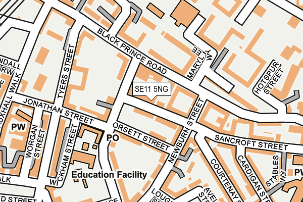 SE11 5NG map - OS OpenMap – Local (Ordnance Survey)