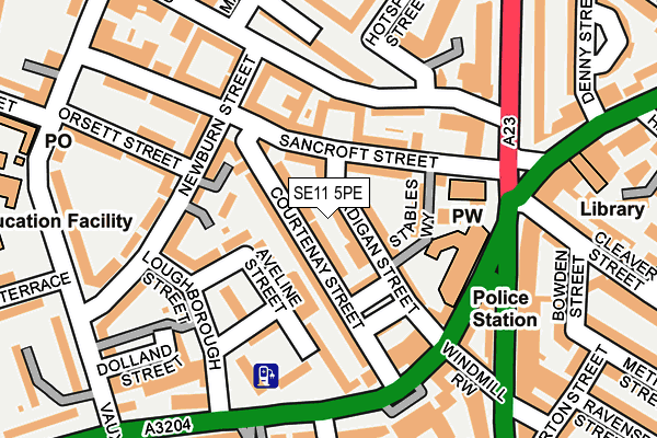 SE11 5PE map - OS OpenMap – Local (Ordnance Survey) SE11 5PE map - OS OpenMap – Local (Ordnance Survey)