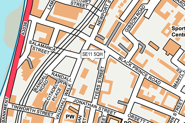 SE11 5QH map - OS OpenMap – Local (Ordnance Survey) SE11 5QH map - OS OpenMap – Local (Ordnance Survey)