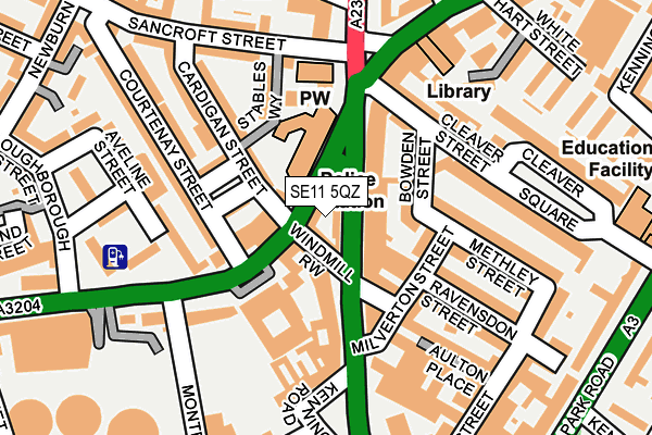 SE11 5QZ map - OS OpenMap – Local (Ordnance Survey) SE11 5QZ map - OS OpenMap – Local (Ordnance Survey)