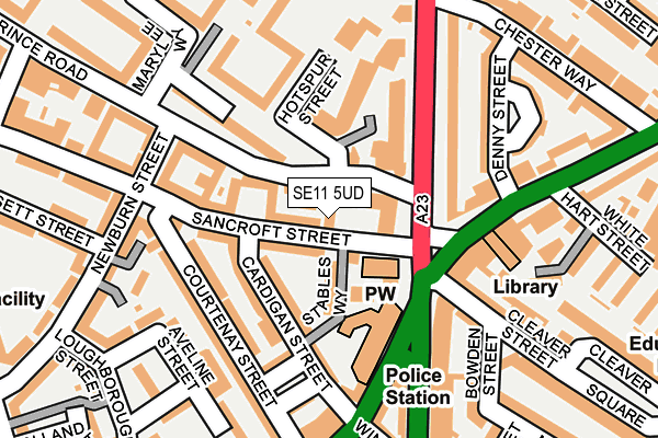 SE11 5UD map - OS OpenMap – Local (Ordnance Survey) SE11 5UD map - OS OpenMap – Local (Ordnance Survey)