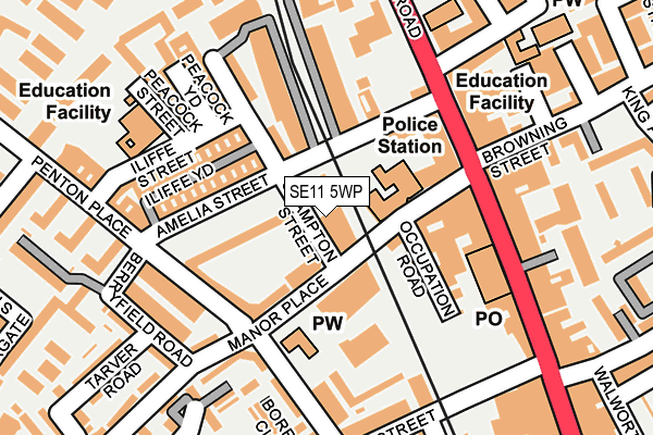 SE11 5WP map - OS OpenMap – Local (Ordnance Survey) SE11 5WP map - OS OpenMap – Local (Ordnance Survey)