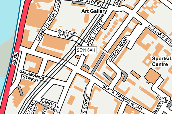 SE11 6AH map - OS OpenMap – Local (Ordnance Survey) SE11 6AH map - OS OpenMap – Local (Ordnance Survey)