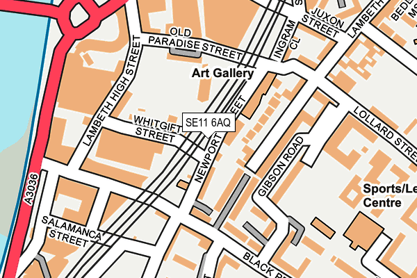SE11 6AQ map - OS OpenMap – Local (Ordnance Survey) SE11 6AQ map - OS OpenMap – Local (Ordnance Survey)