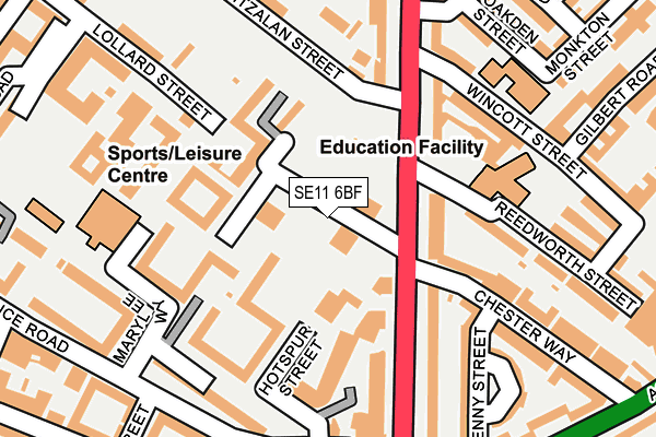 SE11 6BF map - OS OpenMap – Local (Ordnance Survey) SE11 6BF map - OS OpenMap – Local (Ordnance Survey)
