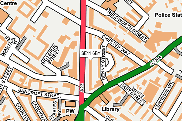 SE11 6BY map - OS OpenMap – Local (Ordnance Survey) SE11 6BY map - OS OpenMap – Local (Ordnance Survey)