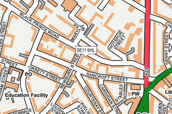 SE11 6HL map - OS OpenMap – Local (Ordnance Survey) SE11 6HL map - OS OpenMap – Local (Ordnance Survey)