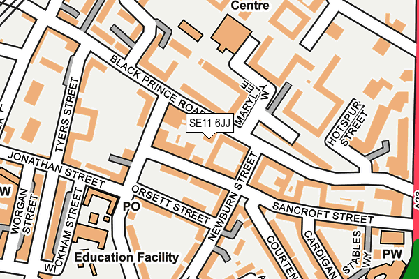 SE11 6JJ map - OS OpenMap – Local (Ordnance Survey)