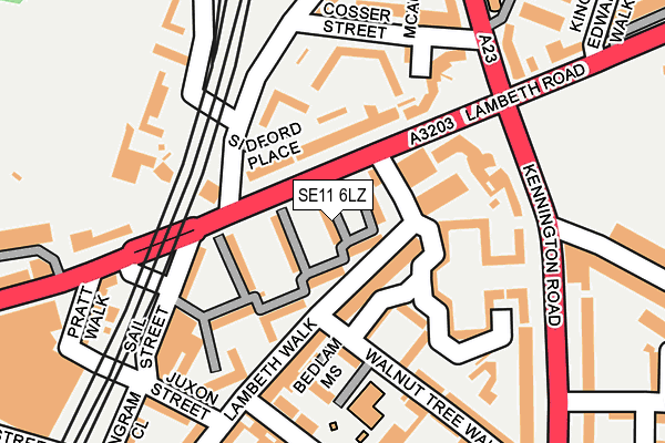 SE11 6LZ map - OS OpenMap – Local (Ordnance Survey) SE11 6LZ map - OS OpenMap – Local (Ordnance Survey)
