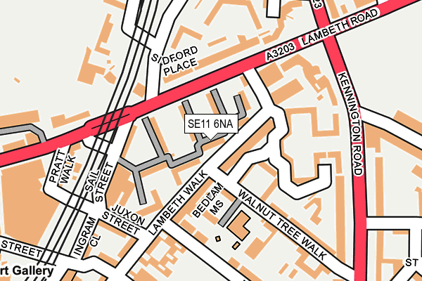 SE11 6NA map - OS OpenMap – Local (Ordnance Survey) SE11 6NA map - OS OpenMap – Local (Ordnance Survey)