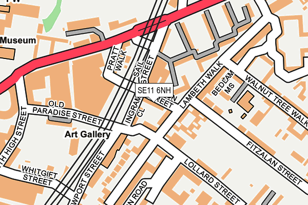 SE11 6NH map - OS OpenMap – Local (Ordnance Survey) SE11 6NH map - OS OpenMap – Local (Ordnance Survey)