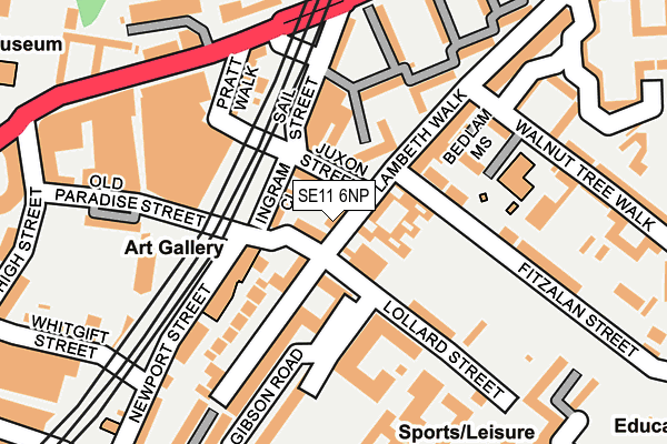 SE11 6NP map - OS OpenMap – Local (Ordnance Survey)