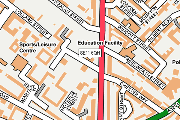 SE11 6QH map - OS OpenMap – Local (Ordnance Survey) SE11 6QH map - OS OpenMap – Local (Ordnance Survey)