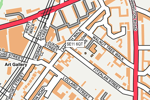 SE11 6QT map - OS OpenMap – Local (Ordnance Survey) SE11 6QT map - OS OpenMap – Local (Ordnance Survey)