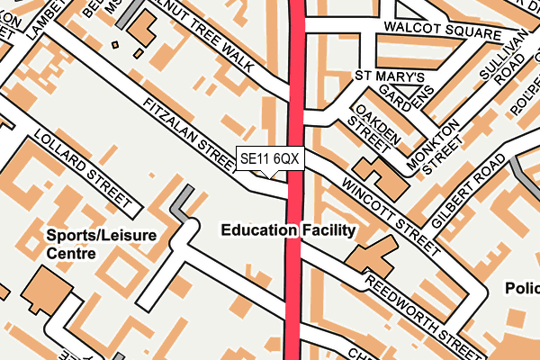 SE11 6QX map - OS OpenMap – Local (Ordnance Survey) SE11 6QX map - OS OpenMap – Local (Ordnance Survey)