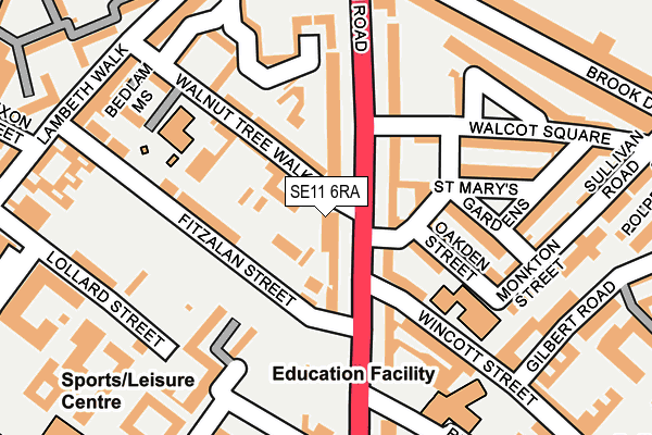 SE11 6RA map - OS OpenMap – Local (Ordnance Survey) SE11 6RA map - OS OpenMap – Local (Ordnance Survey)
