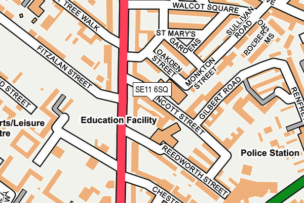 SE11 6SQ map - OS OpenMap – Local (Ordnance Survey) SE11 6SQ map - OS OpenMap – Local (Ordnance Survey)