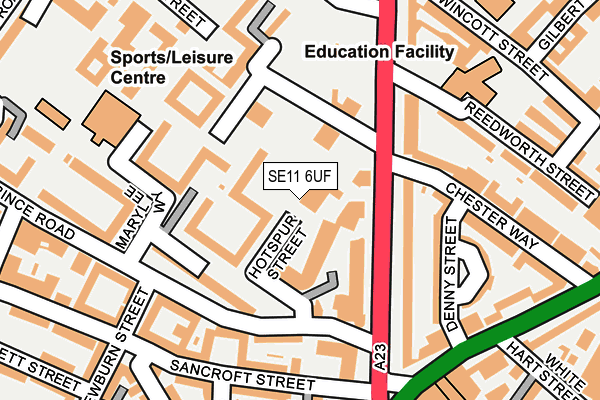 SE11 6UF map - OS OpenMap – Local (Ordnance Survey)