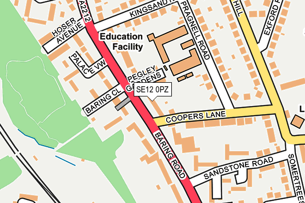 SE12 0PZ map - OS OpenMap – Local (Ordnance Survey) SE12 0PZ map - OS OpenMap – Local (Ordnance Survey)