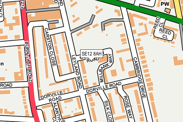 SE12 8AH map - OS OpenMap – Local (Ordnance Survey) SE12 8AH map - OS OpenMap – Local (Ordnance Survey)
