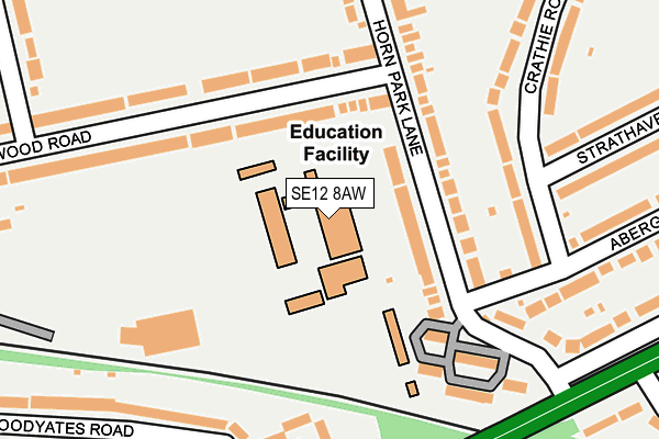 SE12 8AW map - OS OpenMap – Local (Ordnance Survey)