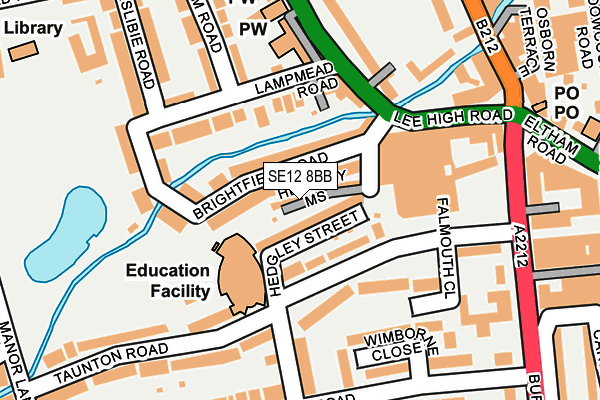 SE12 8BB map - OS OpenMap – Local (Ordnance Survey)
