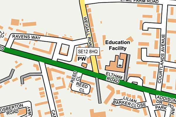 SE12 8HQ map - OS OpenMap – Local (Ordnance Survey) SE12 8HQ map - OS OpenMap – Local (Ordnance Survey)