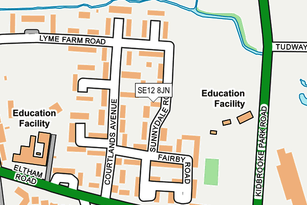 SE12 8JN map - OS OpenMap – Local (Ordnance Survey) SE12 8JN map - OS OpenMap – Local (Ordnance Survey)