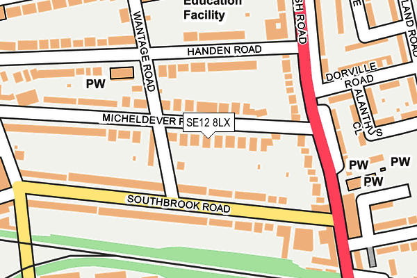 SE12 8LX map - OS OpenMap – Local (Ordnance Survey) SE12 8LX map - OS OpenMap – Local (Ordnance Survey)