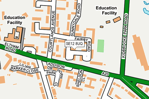 SE12 8UQ map - OS OpenMap – Local (Ordnance Survey) SE12 8UQ map - OS OpenMap – Local (Ordnance Survey)