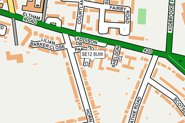 SE12 8UW map - OS OpenMap – Local (Ordnance Survey) SE12 8UW map - OS OpenMap – Local (Ordnance Survey)