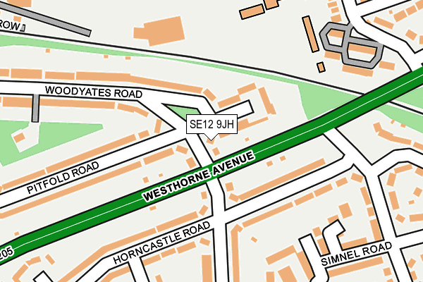 SE12 9JH map - OS OpenMap – Local (Ordnance Survey) SE12 9JH map - OS OpenMap – Local (Ordnance Survey)