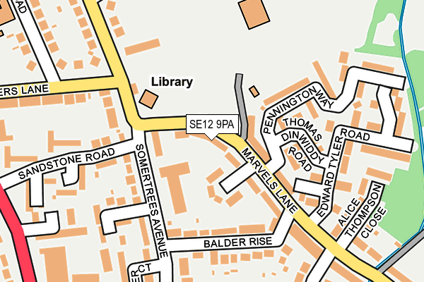SE12 9PA map - OS OpenMap – Local (Ordnance Survey) SE12 9PA map - OS OpenMap – Local (Ordnance Survey)